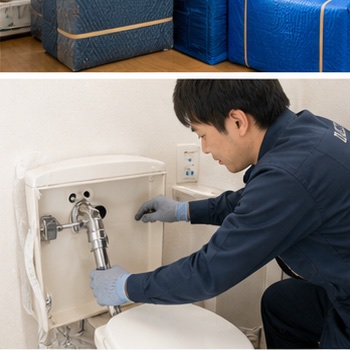 小さな引越便の家具の養生